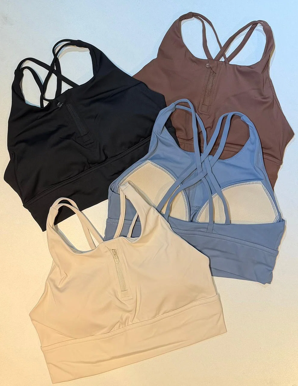 Conjunto top ziper duas alças
